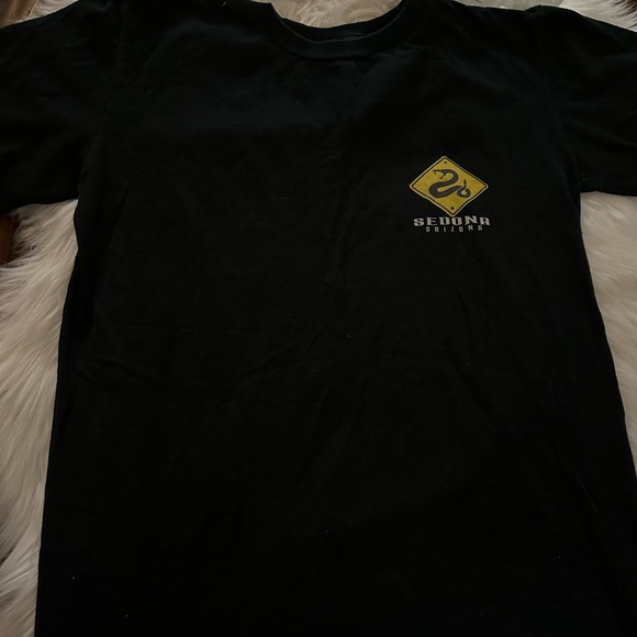 Sedona arizona guard dog rattle snake with fangs flame shirt black - Picture 2 of 2